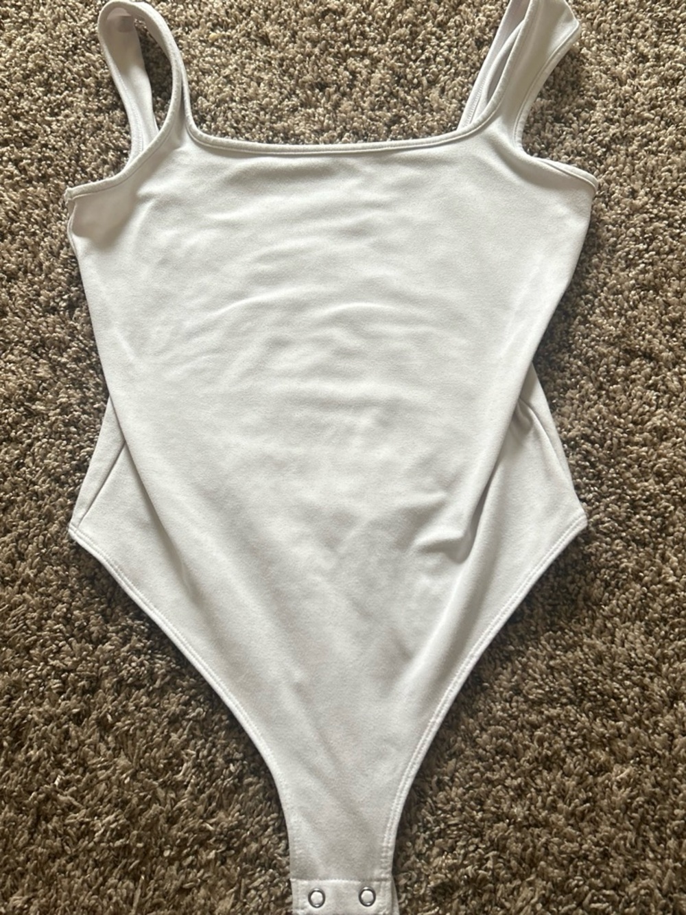 wild fable White Square-Neck Ribbed Bodysuit